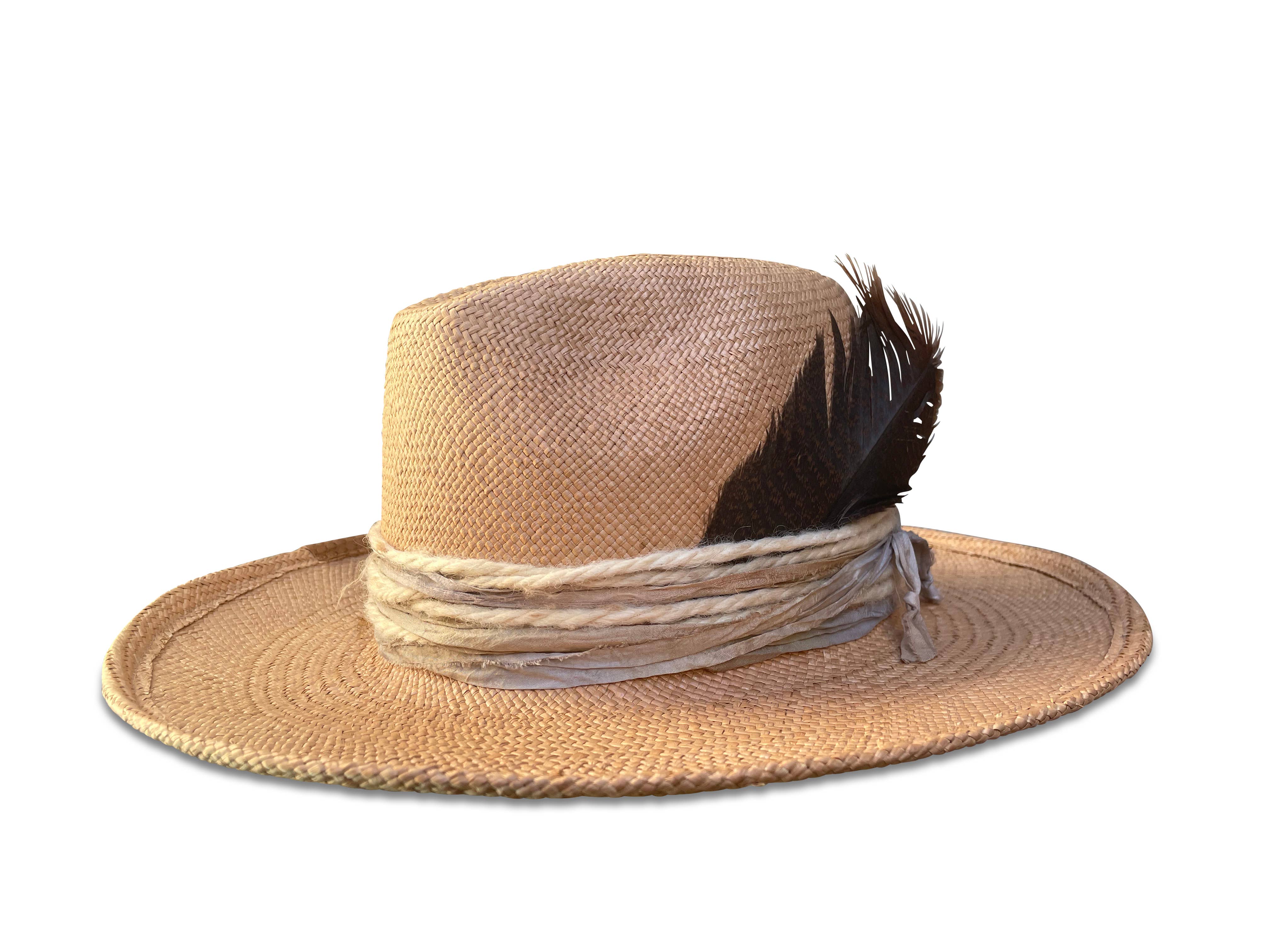 Cha Cha's House of Ill Repute - Vente Chapeau de paille – femme - Mel - Chapeau Panama Flange Brim0