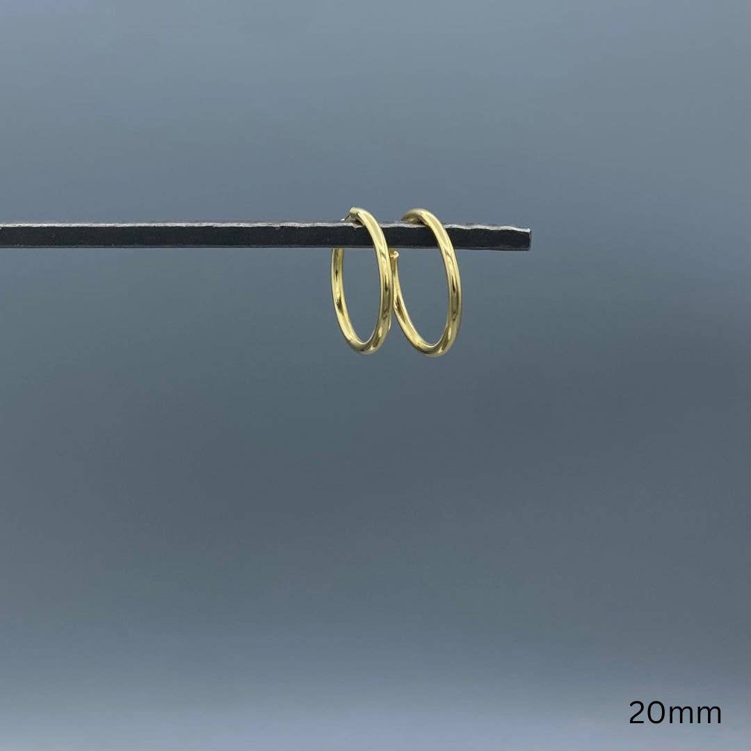 Something Silver – Brincos de argola por atacado – Brincos de Argola Infinita de 2mm em Ouro Laminado5