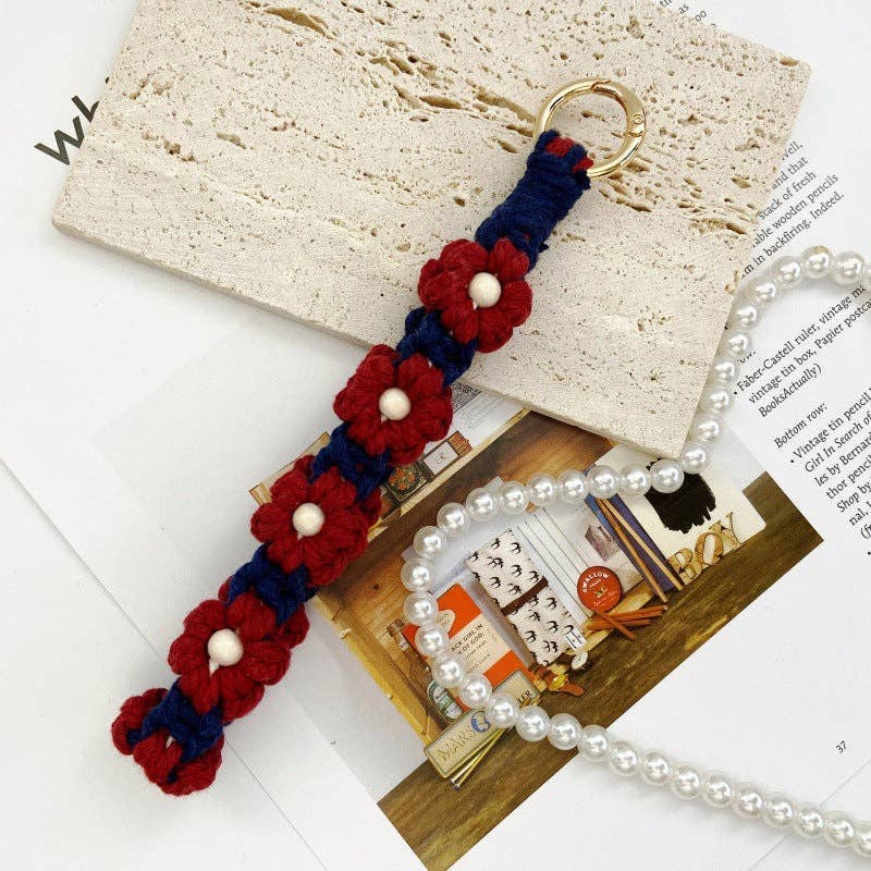 WEST AUSSIE SUPPLIES - Vente Porte-clés – femme - Porte-clés et lanière de téléphone en forme de fleur de marguerite au crochet6