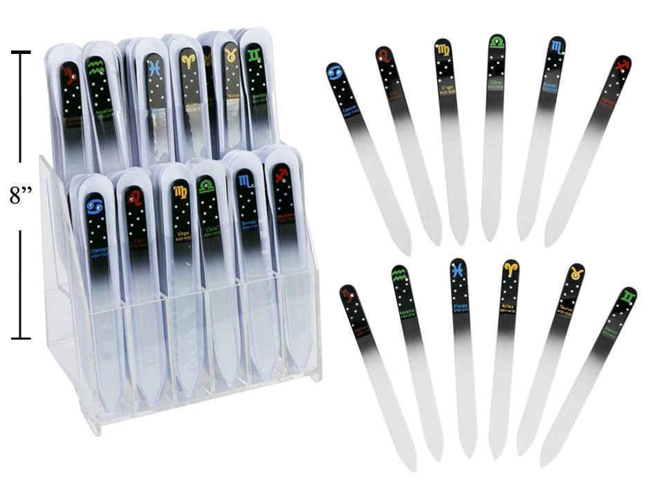 Bodico - Wholesale Nail File - Bodico, Horoscope Glass Nail File,12 styles, 72/dsp0