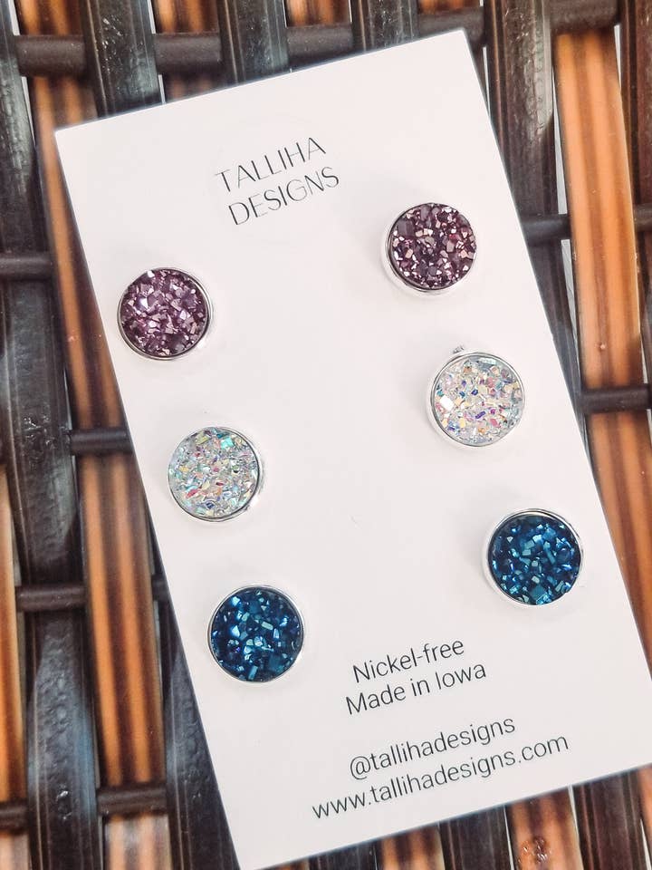 Paquete de tachuelas de imitación drusa Tranquility, 3 tamaños para venta al por mayor de Talliha Designs