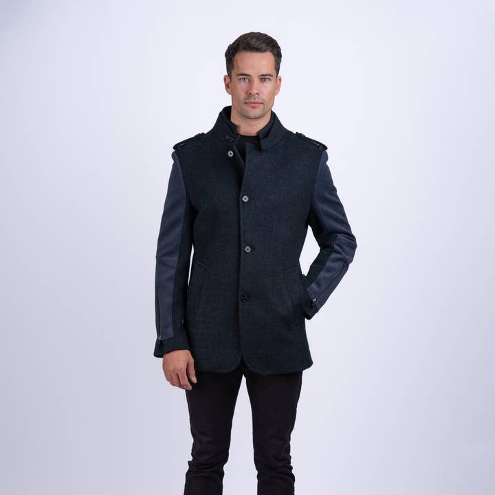 Men's Green Wool Coat for wholesale by Celtic Tweed