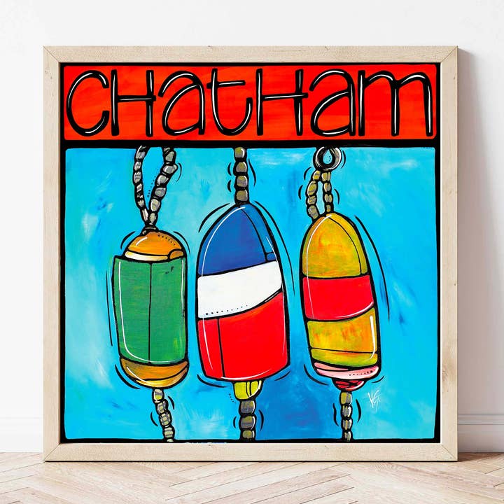 Stampa artistica firmata da Chatham MA: Cape Cod Booys Coastal Artwork per la vendita all'ingrosso da parte di Atelier Vero Wholesale