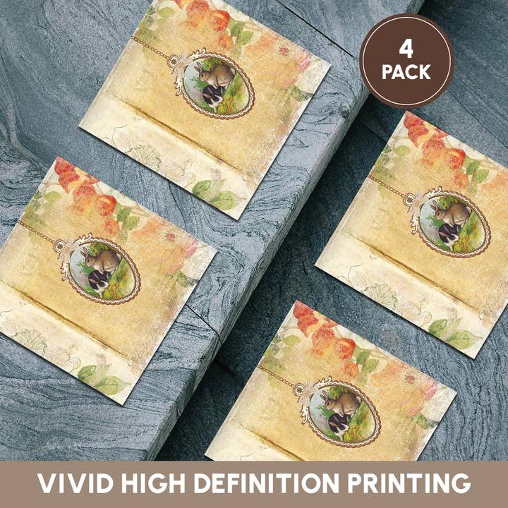 3dRose - Wholesale Coasters - 3dRose, Vintage Egg with Two Bunnies, Flower Background, Coaster5