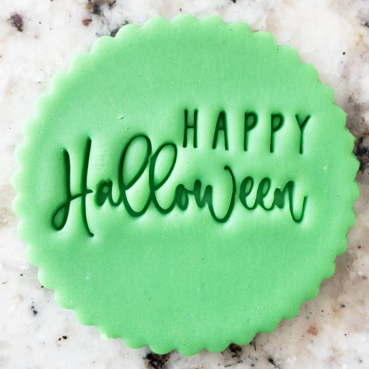 Happy Halloween Cookie Biscuit Stamp for wholesale by Cut Bake Stamp