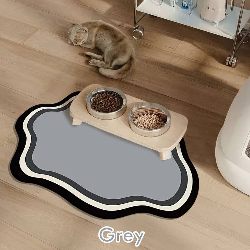 DIYSTORE - Vente Tapis de gamelle – chien - Tapis d'alimentation antidérapant pour chat avec boue de diatomée et caoutchouc - Tapis de nourriture pour animaux de compagnie imperméable, facile à nettoyer, avec une forte adhérence pour chats6