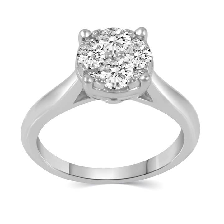1/2Cttw to 1.00Cttw Natural Diamond Cluster Solitaire Ring S for wholesale by Fifth and Fine