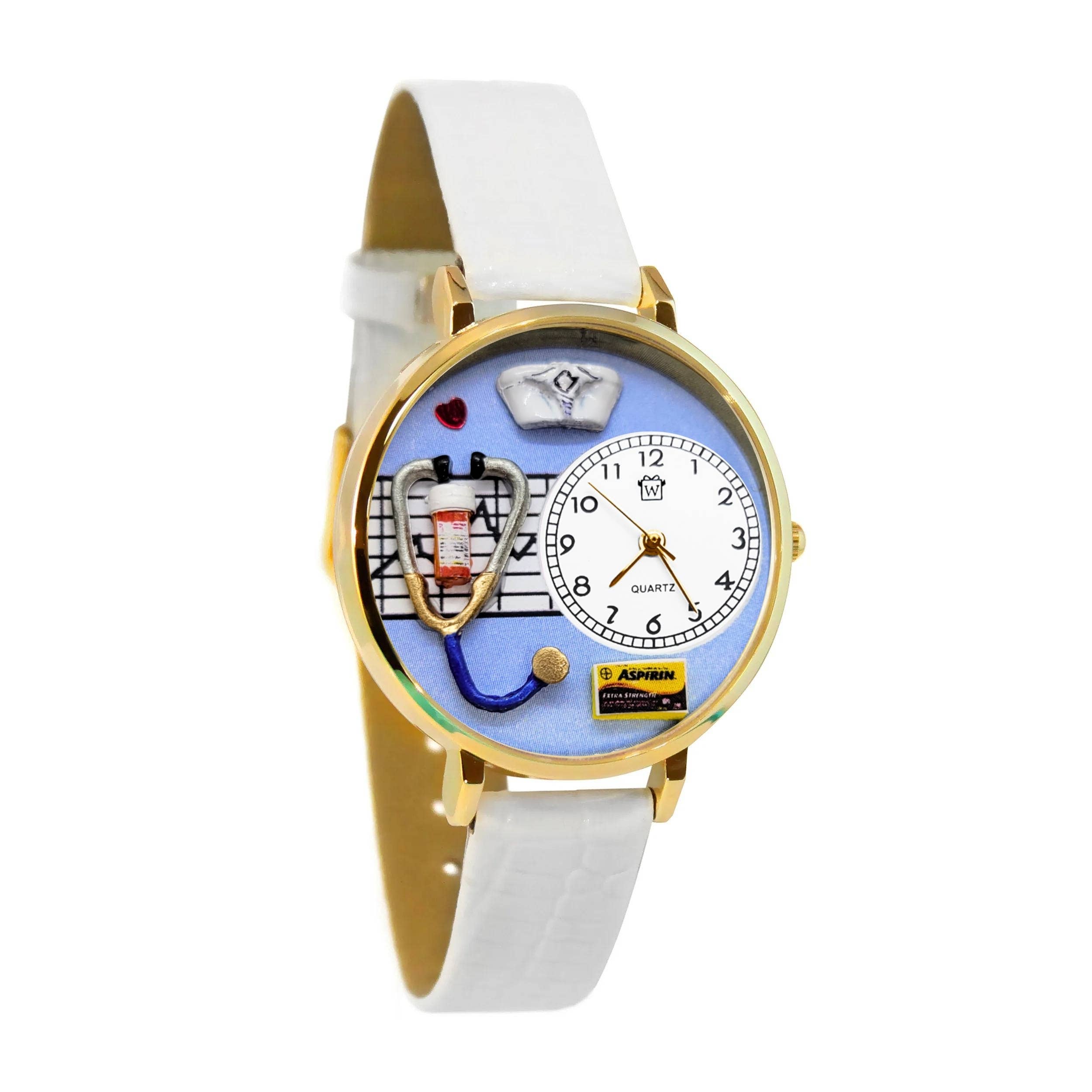 Whimsical Gifts - Wholesale Wrist Watch - Women's - Nurse Blue 3D Watch | Handmade in USA | Gold or Silver1