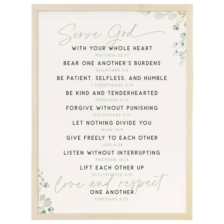 Serve God Love - Thin Frame Rectangle for wholesale by Sincere Surroundings