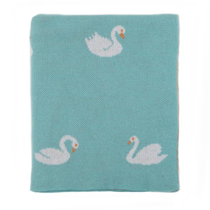Darzzi - Wholesale Bedding Blanket - Kids & Baby - Swan Cotton Knit Baby Blanket