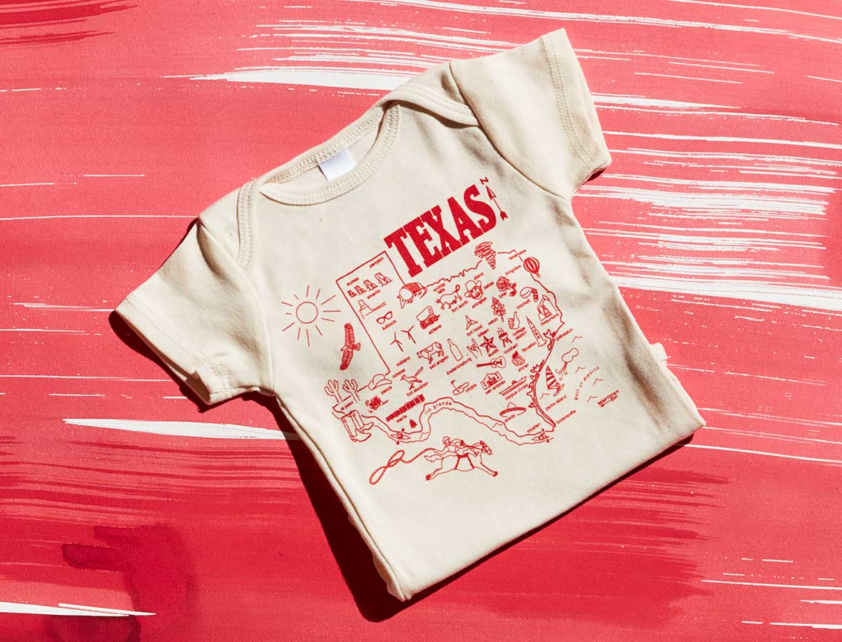 Maptote - Wholesale Bodysuit (Non-Footed) - Baby - Texas Baby One-Piece – State Map, Organic Cotton, USA Made1