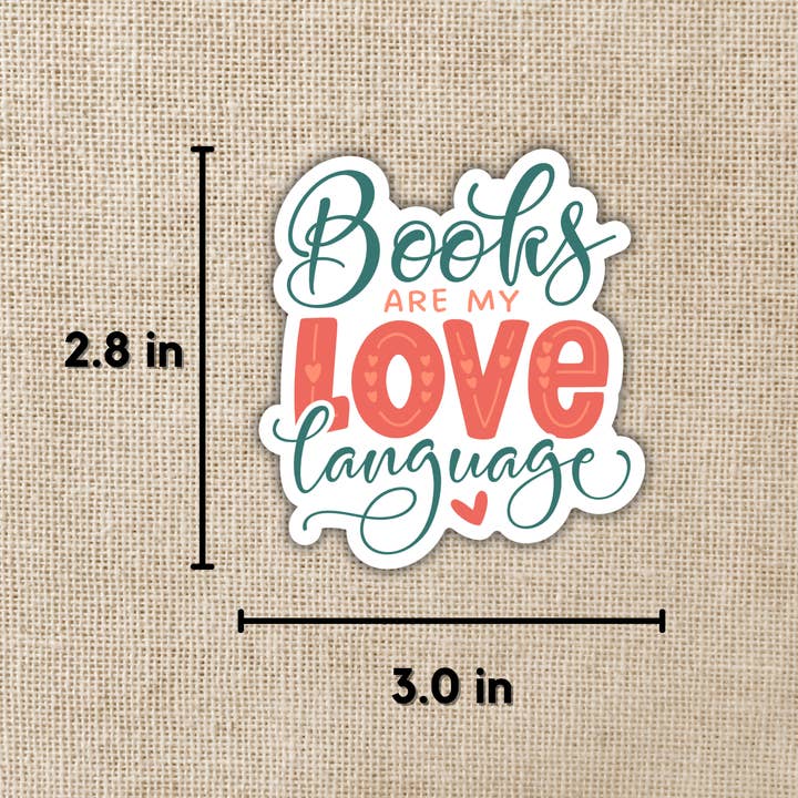 Wildly Enough - Wholesale Sticker - Books Are My Love Language Sticker, 3-inch