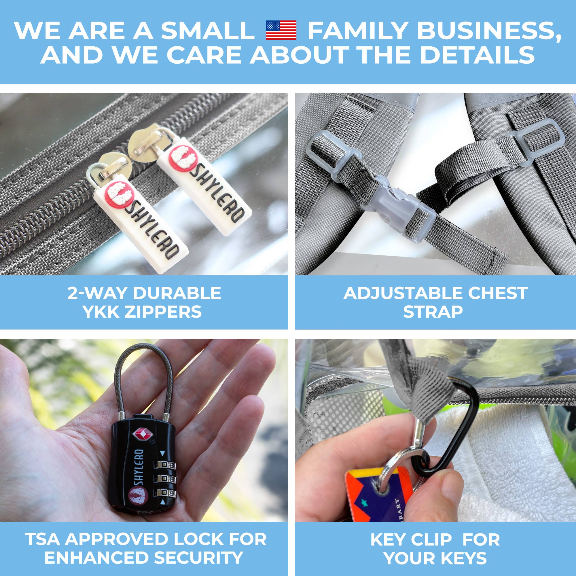 Clear Backpack For School XL | Top YKK® Zip | Gray Rhino for wholesale on Faire9