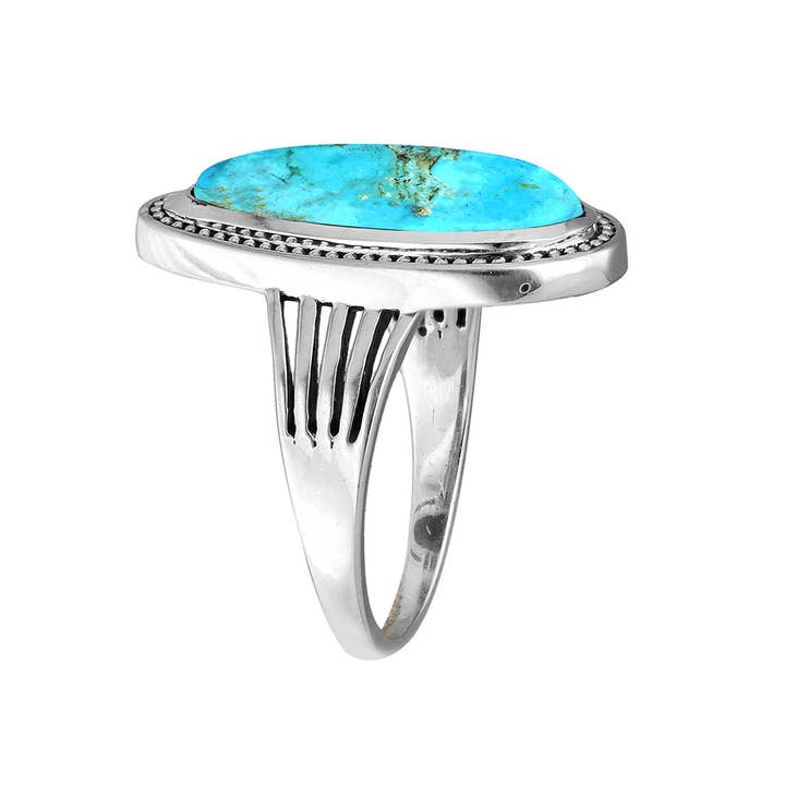 Tiramisu - Wholesale Cocktail/Statement Ring - 925 Sterling Silver Blue Mohave Turquoise Statement Rings1