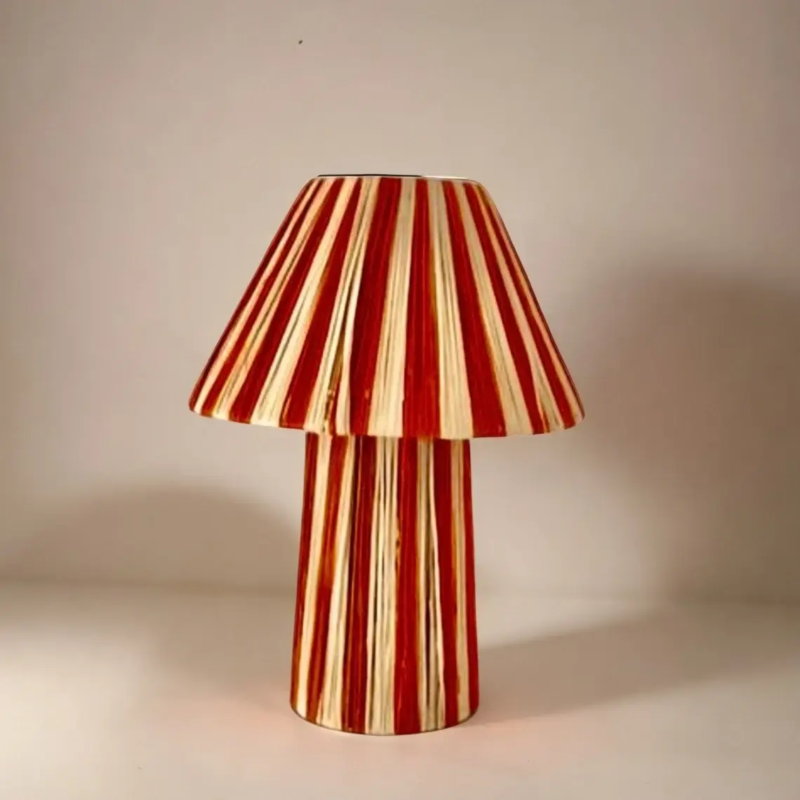 Moroccan Natural bazaar - Wholesale Accent/Desk Lamp - Table raffia lamp with stripes, TABLE LAMPSHADES Moroccan7