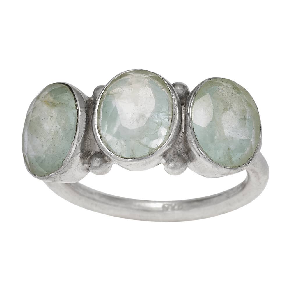 Tiger Mountain Jewelry – wholesale Cocktail/statement ring – Clear Blue Sea Aquamarine Sterling Silver Ring0