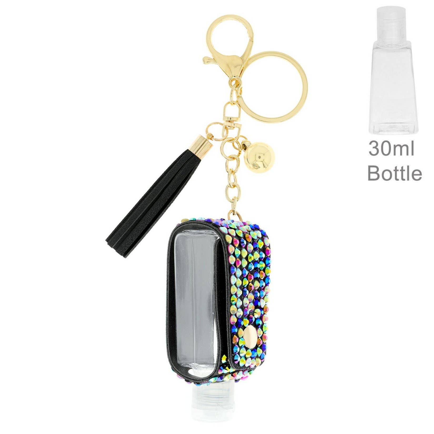 SP Sophia Collection - Wholesale Keychain - Women's - Rhinestone Hand Sanitizer Holder w/ Tassel Keychain13