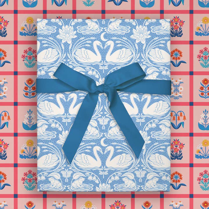 Swans, Double-Sided Flat Wrap | Wedding | Everyday Floral for wholesale by O.O.M.F. Creative