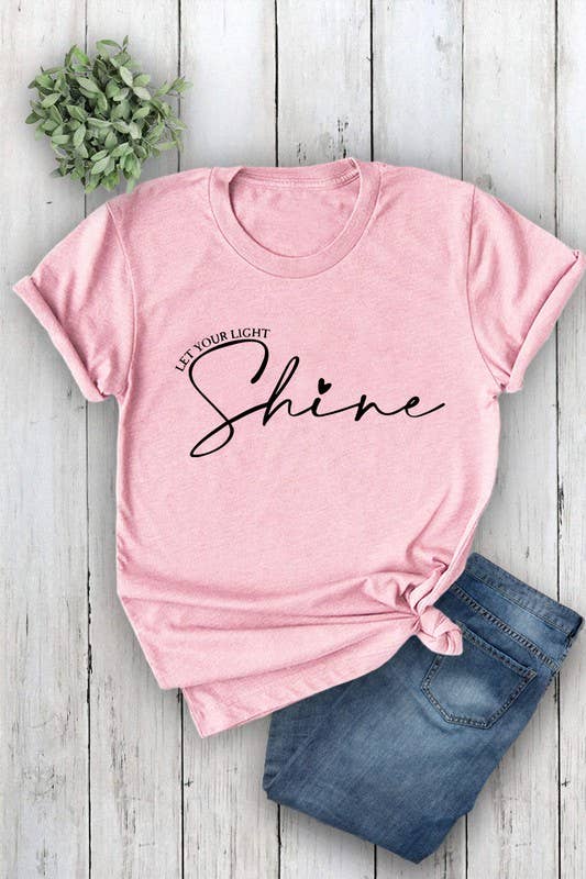 Top Avenue – Engroshandel T-shirt med print - Dame – Lad dit lys skinne, Unisex rund hals kortærmet T-shirt11