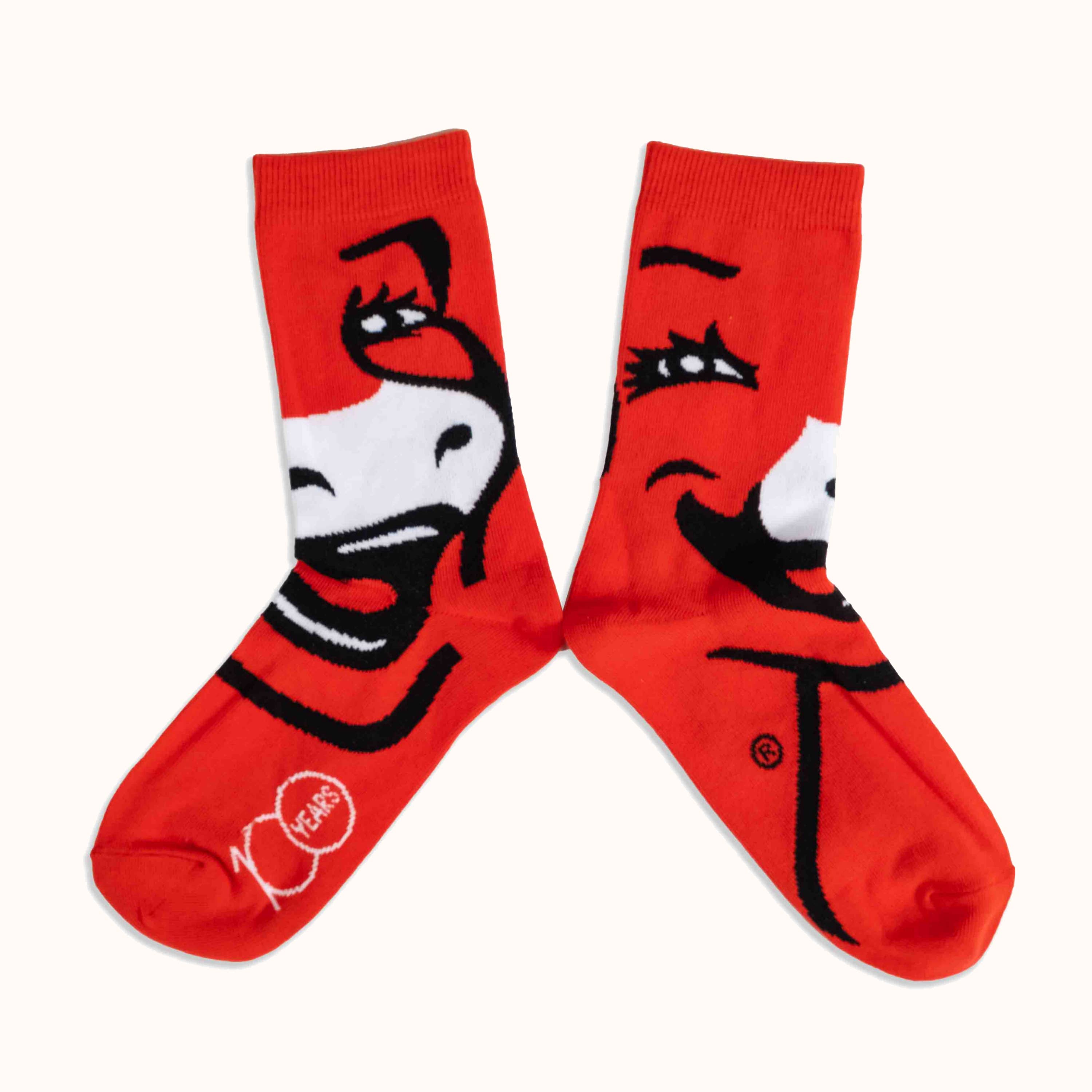 100 anni della mucca che ride Calze The Laughing Cow® per il 100° Anniversario in vendita all'ingrosso su Faire4