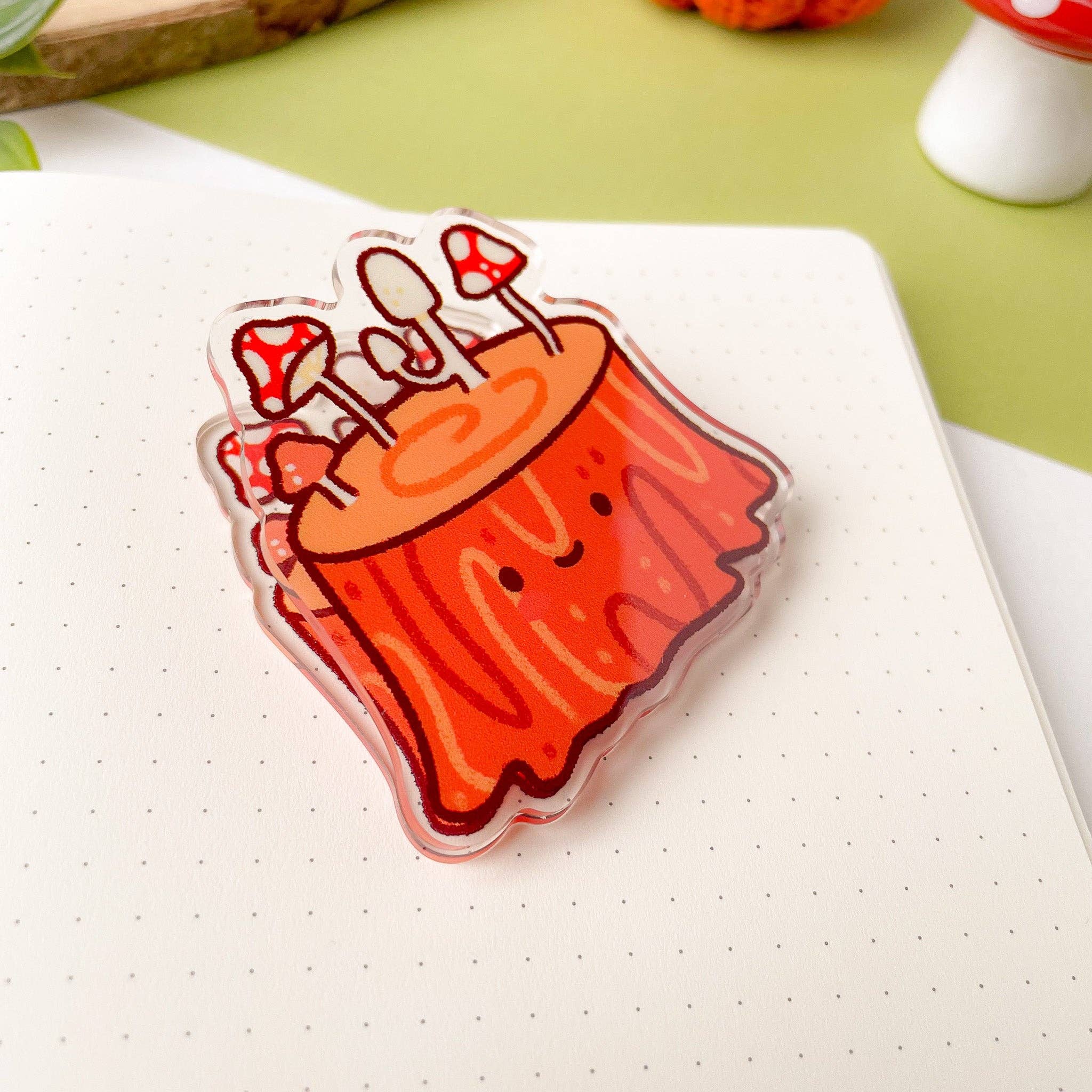 Laurel Mae Art - Wholesale Binderclip - Mushroom Stump - Acrylic Clip3
