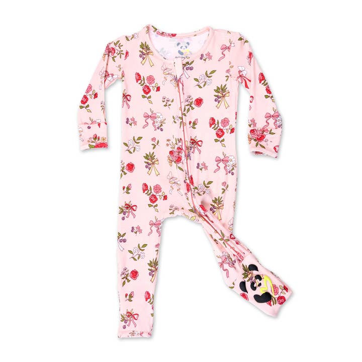 Bellabu Bear - Wholesale Sleepsuit - Baby - Bows & Blooms Bamboo Convertible Footie