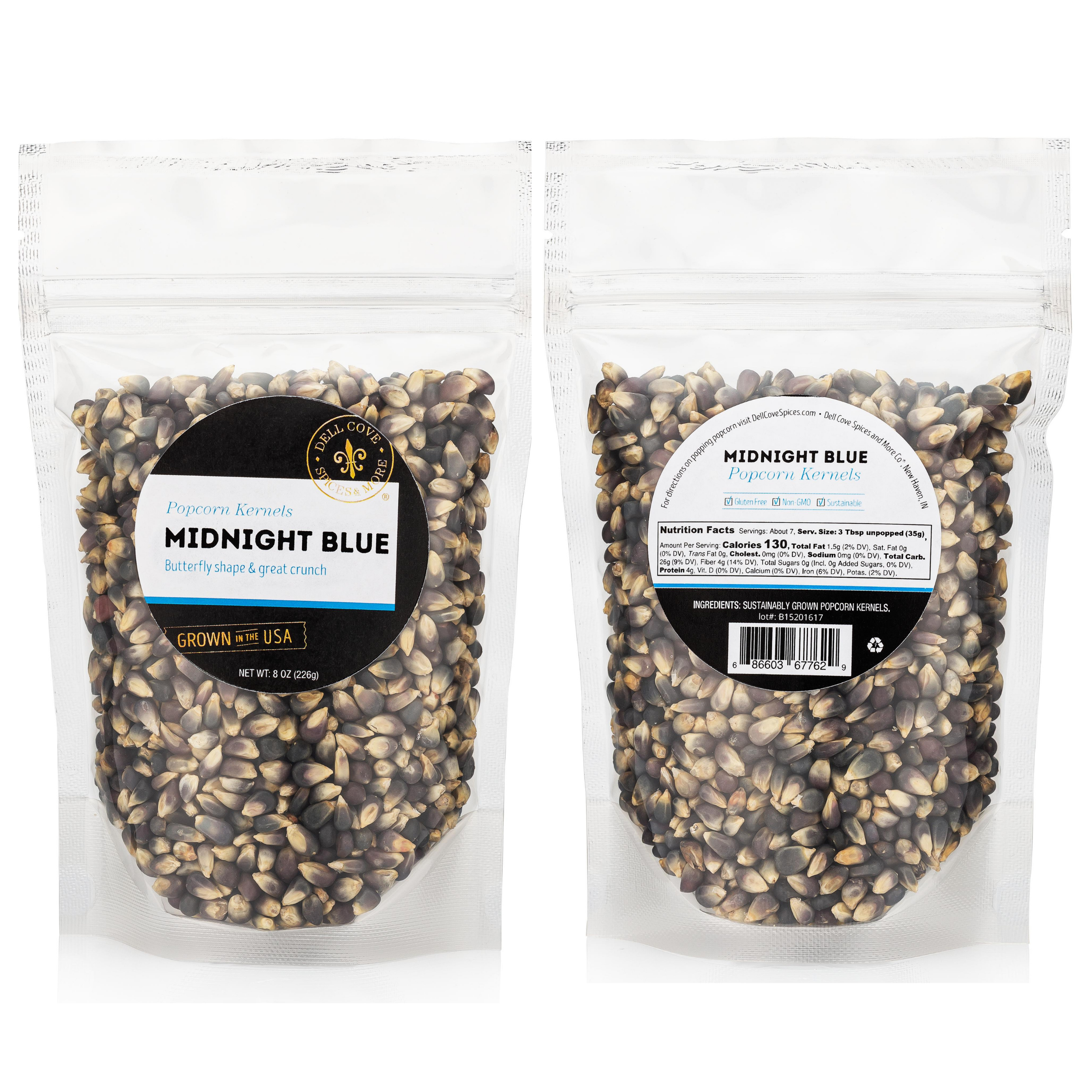 Dell Cove Spices & More Co. – wholesale Popcorn kernels – Midnight Blue Popcorn Kernels - Half Pound Bag - Movie Snack5