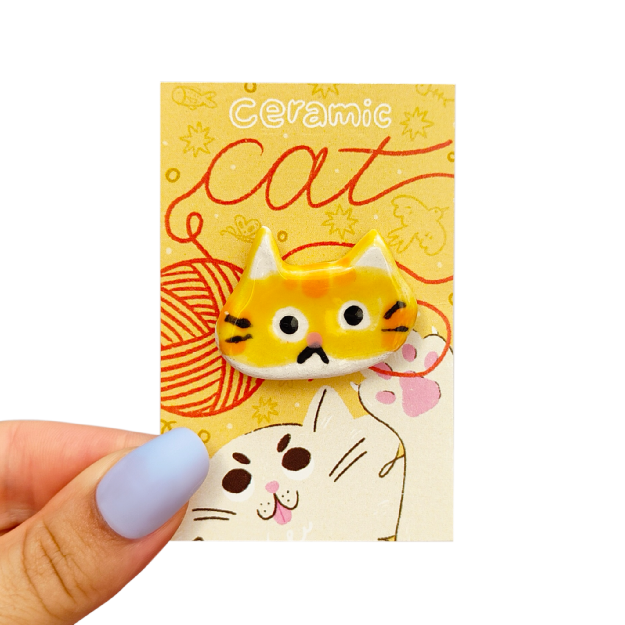 Mimo - Vendita all'ingrosso Spilla da bavero - Spilla in ceramica a forma di gatto0