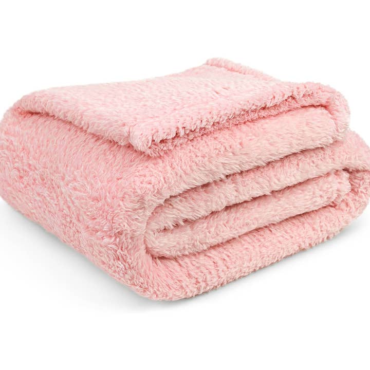 home mart goods - Wholesale Throw Blanket - 50"x60" Light Pink Sherpa Soft Warm Cozy Bed Throw Blanket2