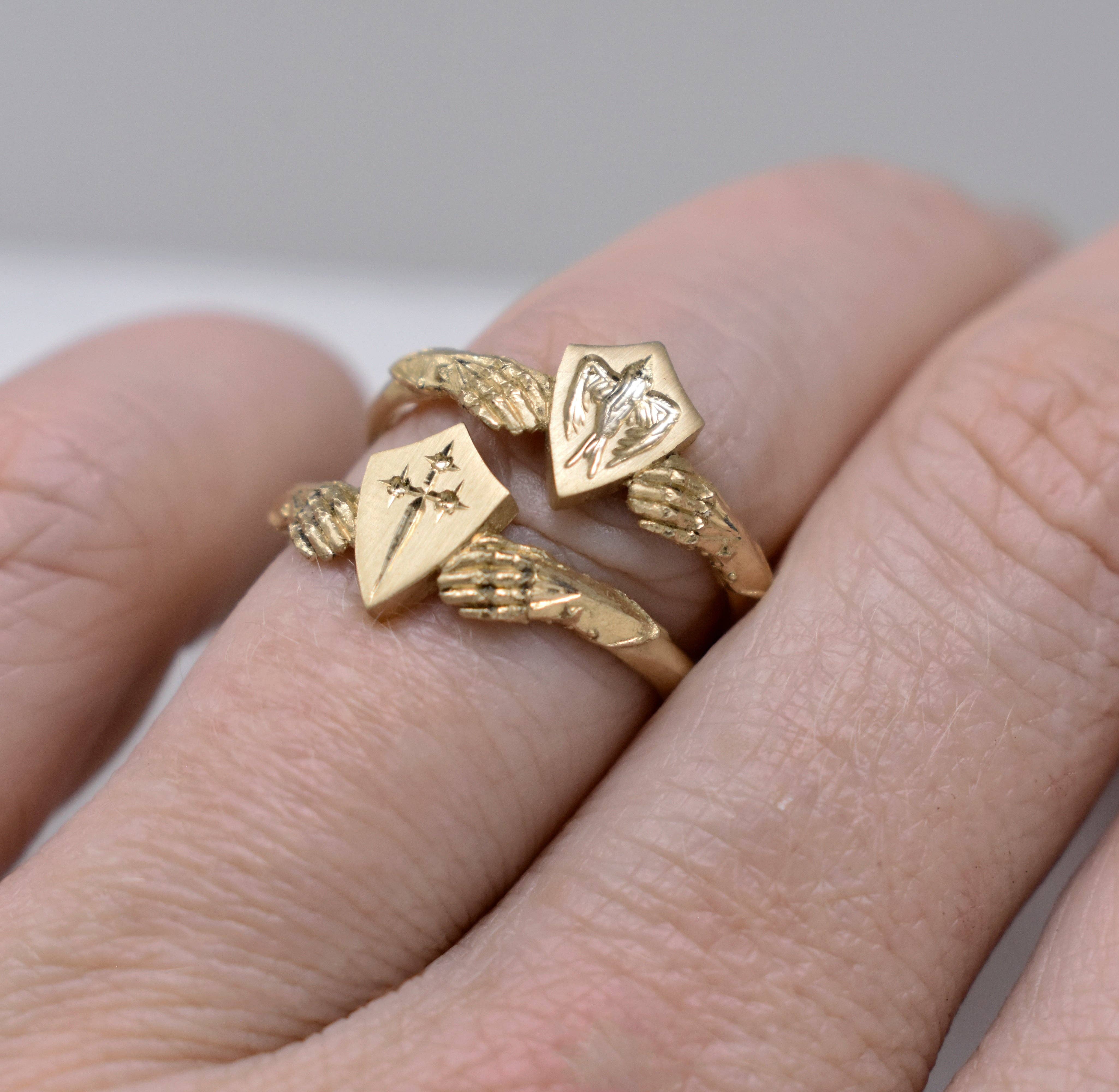 Morgaine Faye - Wholesale Signet Ring - Pavé Dagger Stronghold Signet1
