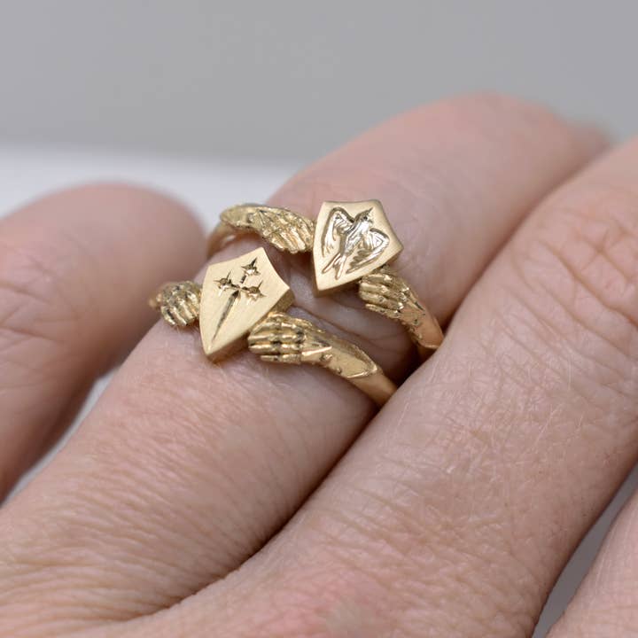 Morgaine Faye - Wholesale Signet Ring - Pavé Dagger Stronghold Signet1