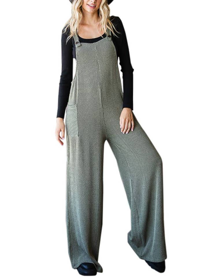 Vanilla Monkey – wholesale Jumpsuit – Women's – Solid Rib Overall Jumpsuit3
