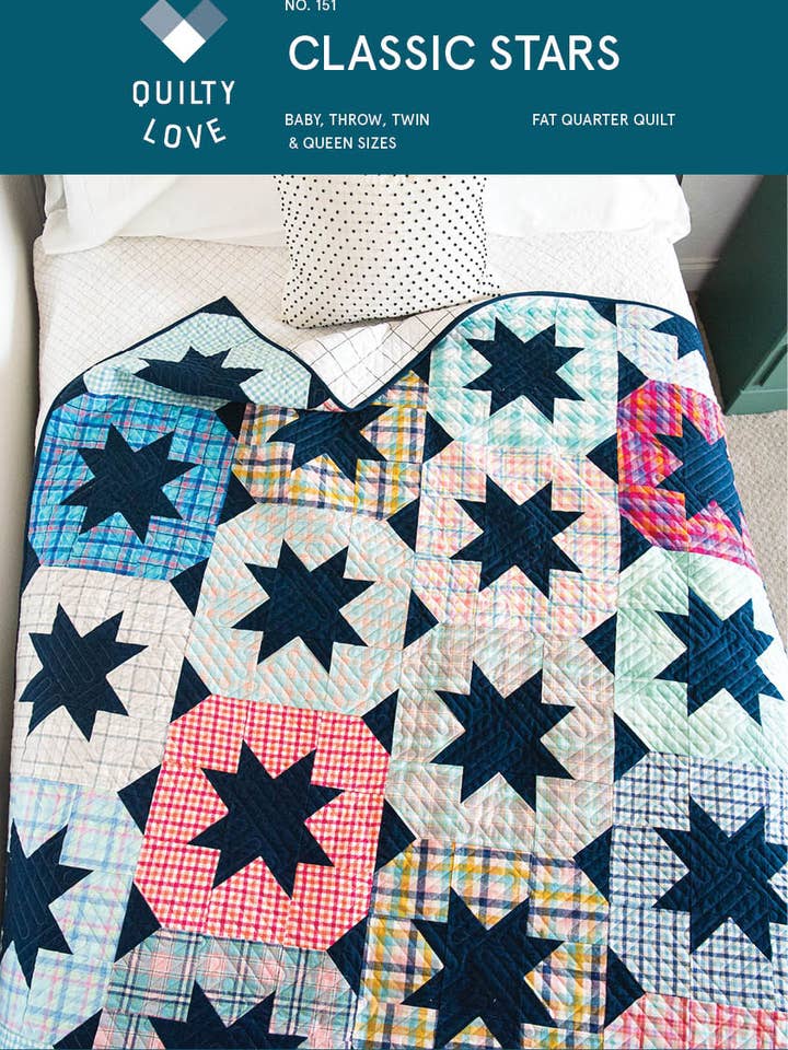 Klassiek papieren quiltpatroon met sterren voor wholesale door Quilty Love
