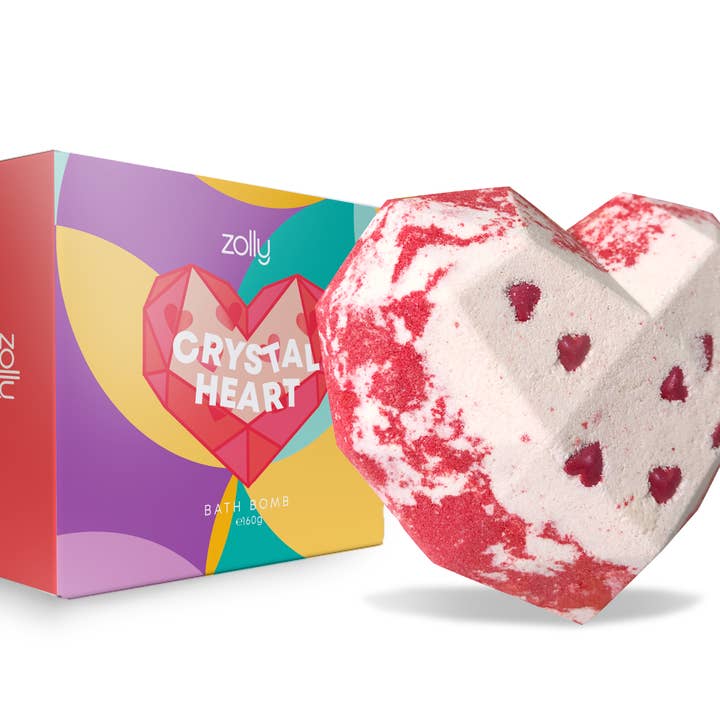 Crystal Heart Bath Bomb - 160g for wholesale by Royal Essence (AUS)