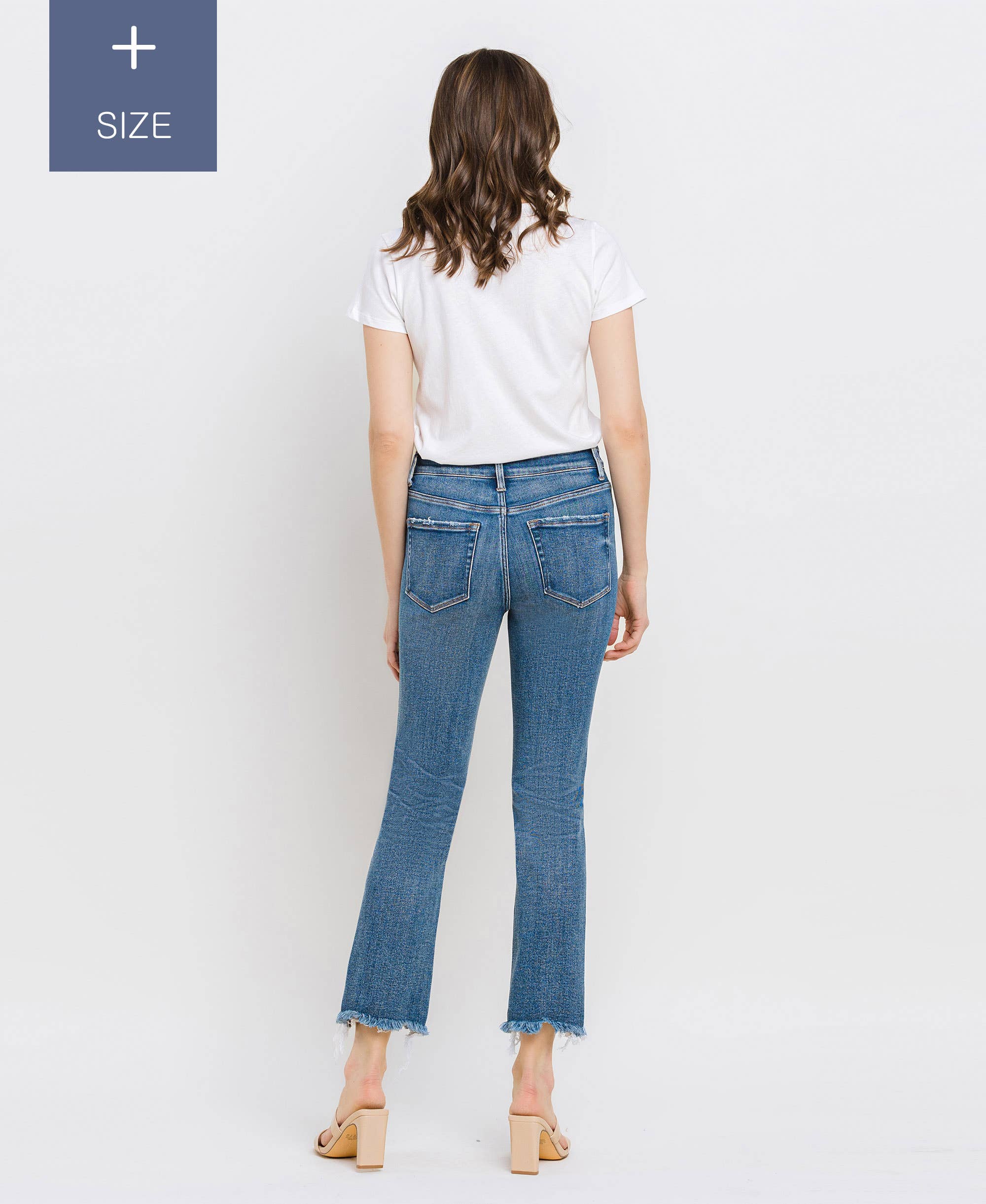 RIVER LAGAN PLUS SIZE HIGH RISE UNEVEN RAW HEM SLIM STRAIGHT T6299-P for wholesale on Faire8