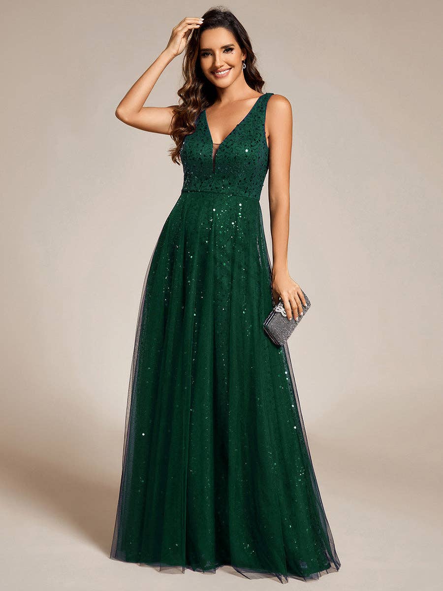 Ever-Pretty – wholesale Gown – Women's – V-Neck Backless Sequin Evening Dress13