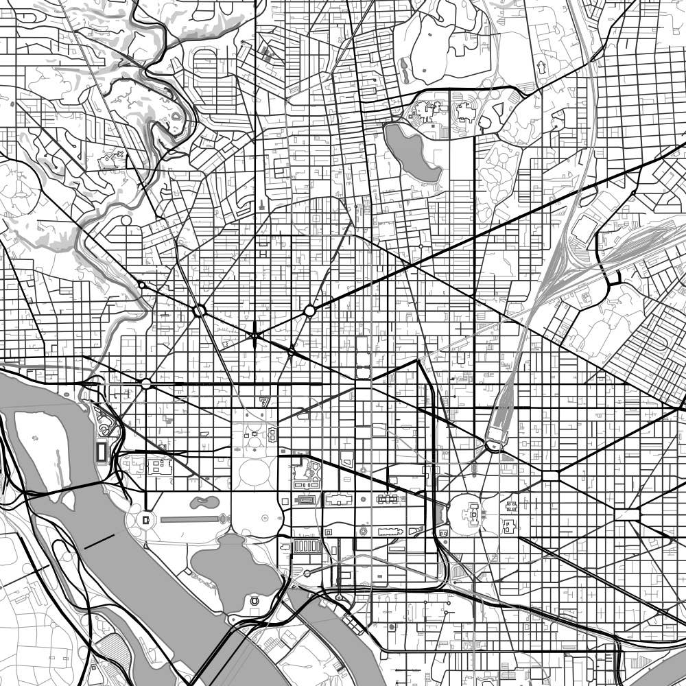 JACE.design - Wholesale Art Print - Washington DC Map Print Classic4