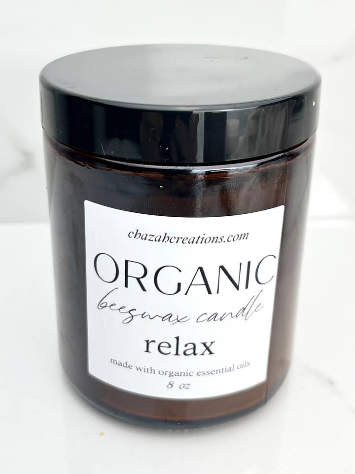 Vela de cera de abeja 100 % orgánica con aceites esenciales para venta al por mayor de chazah creations, LLC