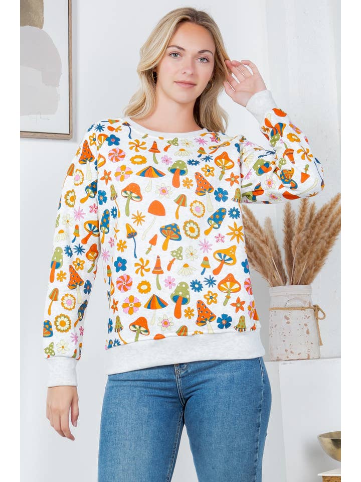 LA Soul – Großhandel Sweatshirt – Damen – Hippy Mushroom Fleece-Sweatshirt3