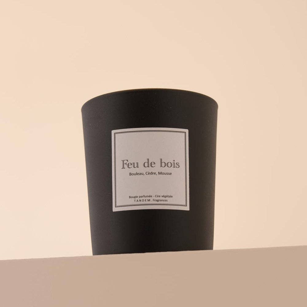 T A N D E M . Fragrances - Wholesale Jar/Filled Candle - Wood fire scented candle black glass1