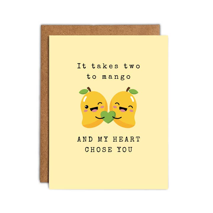 Cute Love Card Food Greeting Cards Mango for wholesale by Paper Picture Mama