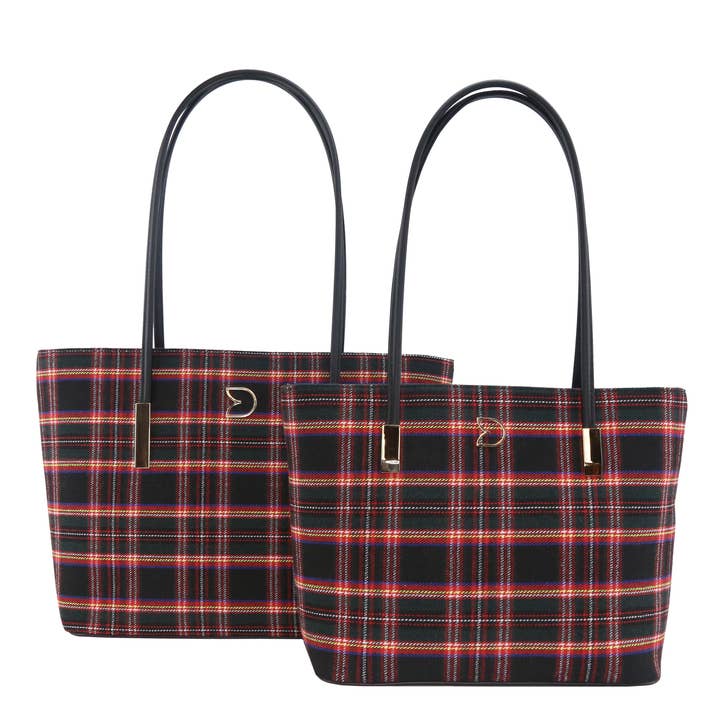 GS-788SC - Scottish Plaid Style 2 Bags Set for wholesale by Darling's Canada