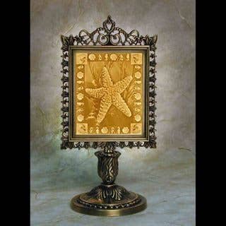 Star Fish Porcelain Lithophane Victorian Accent Lamp for wholesale by The Porcelain Garden Inc.