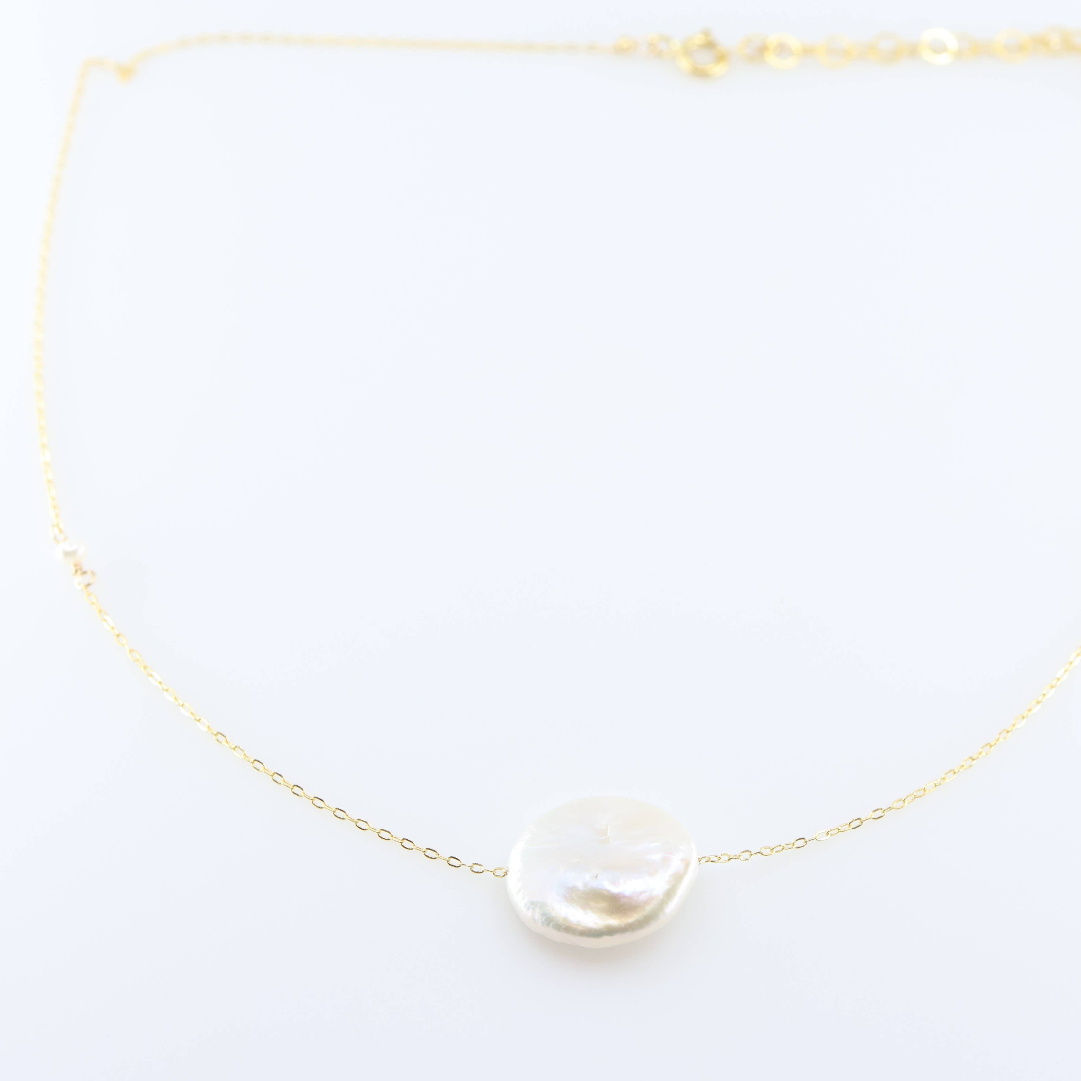 J. Mills Studio - Wholesale Pendant/Charm Necklace - Solo Coin Pearl Necklace 2