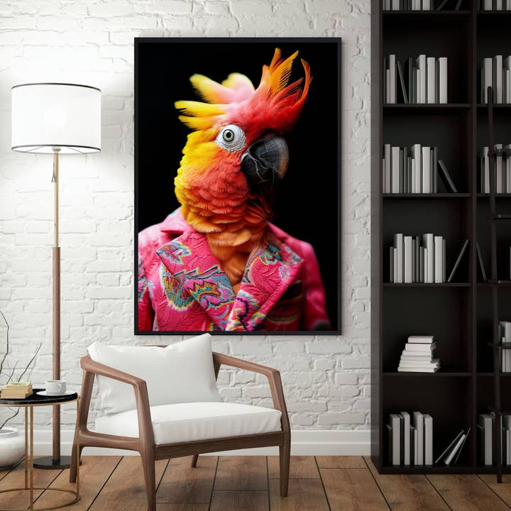 BLUE SHAKER - Wholesale Art Print - Wild Suits - Parrot1