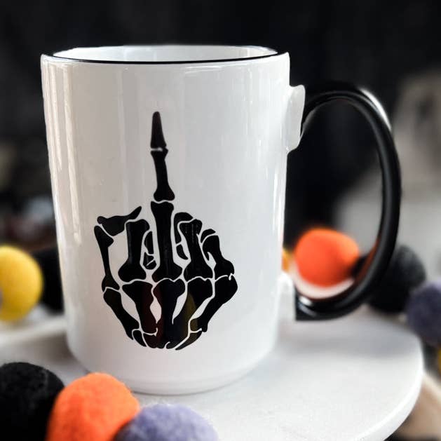 Tasse „Middle Finger Skeleton“ für den Großhandel von Cups4Cuties