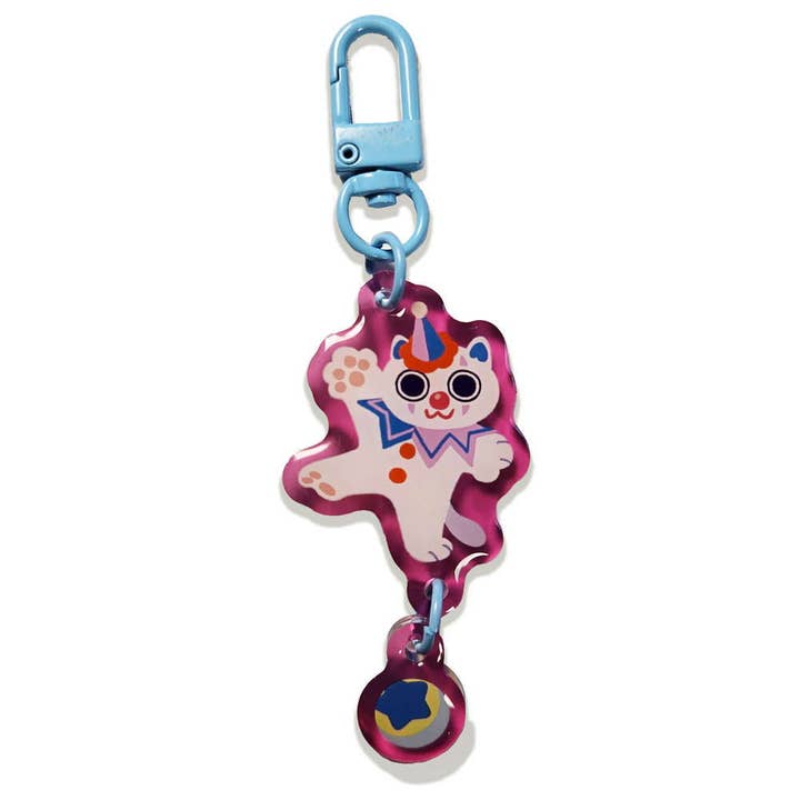 Hanging Jester Cat Keychain for wholesale by Maofriends