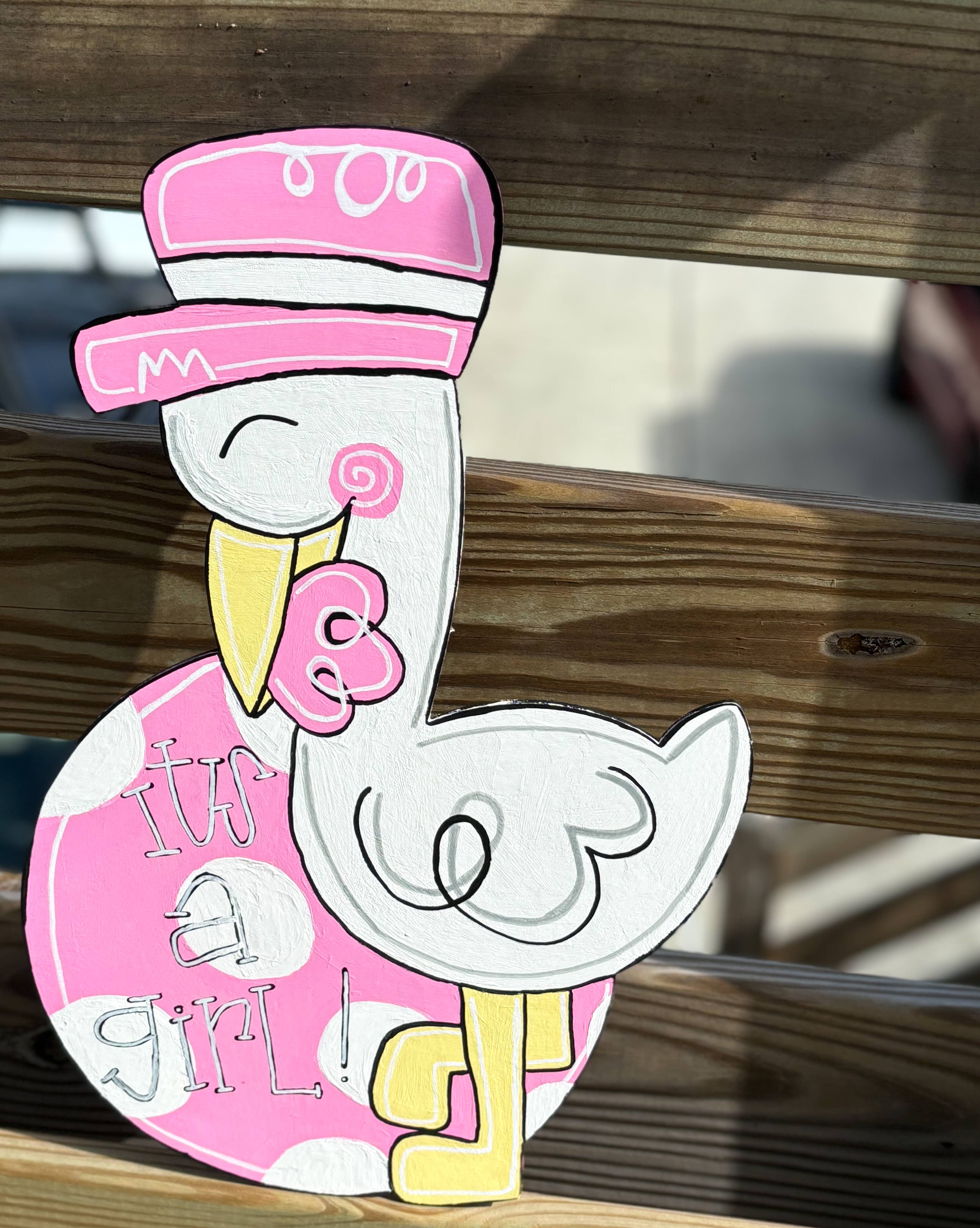 OBX Prep - Wholesale Sign - Hand-Painted Stork Birth Announcement Sign – It’s a Boy or I1