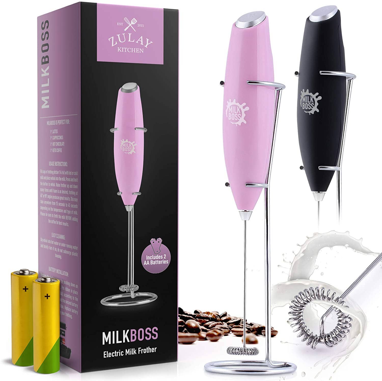 Milk Boss Milk Frother With 16-Piece Stencils