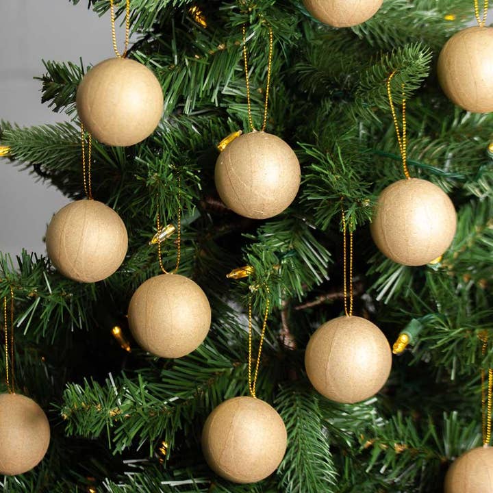 Factory Direct Craft - Wholesale Ornament Set - 3-1/2" Paper Mache Ball Ornament